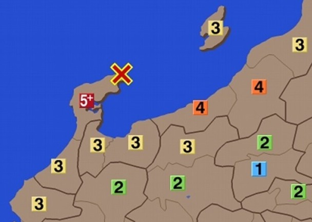 石川縣5.9級地震　未有海嘯威脅