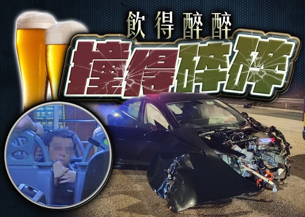Tesla何文田掃欄撞甩轆「跪低」　印度籍司機酒測119度涉酒駕被捕