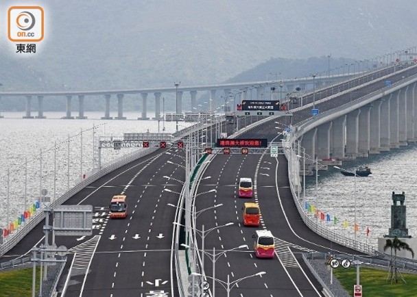 港珠澳大橋部分路段　明早至中午臨時封閉