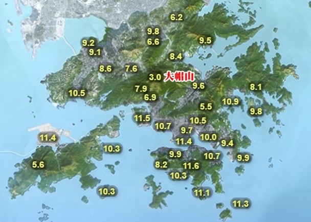 寒冷及霜凍警告仍然生效　大帽山凌晨錄得3度低溫　市區約11度